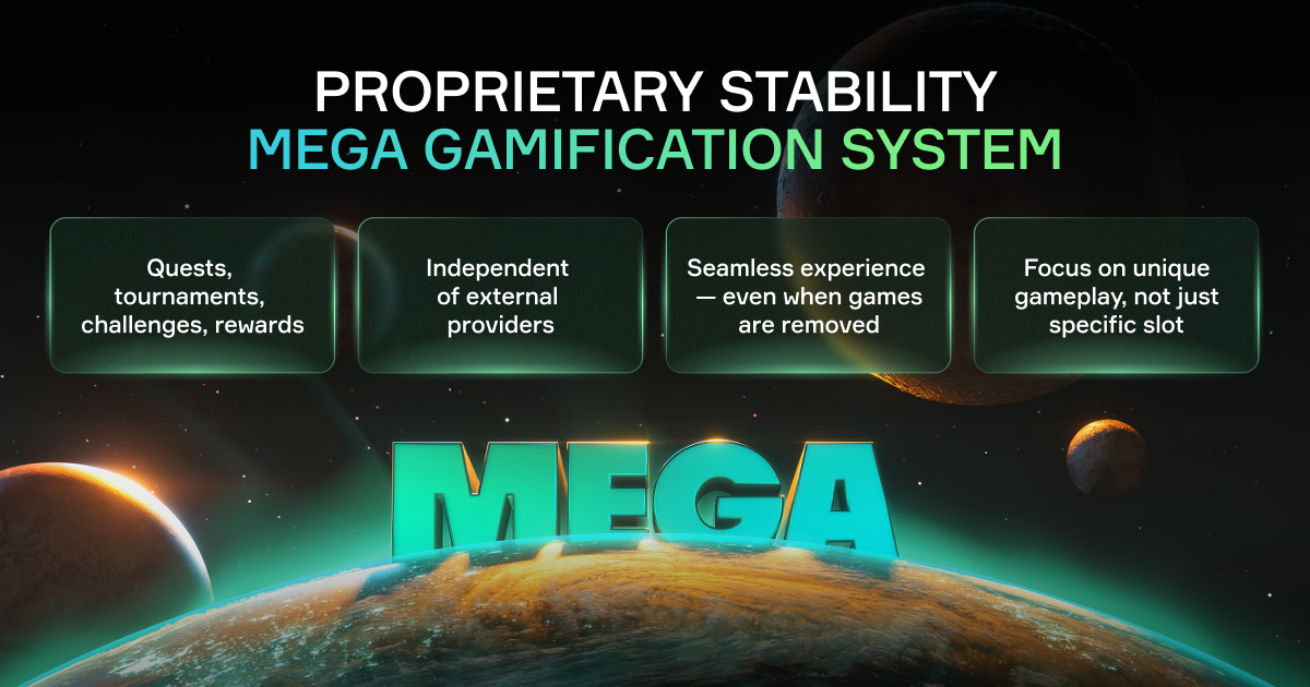 Soft2Bet’s infographic on MEGA gamification system and platform stability